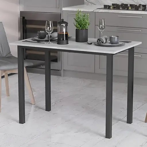 Стіл універсальний Knap Ferrum-decor 750x1400x700 Чорний метал ДСП Білий 16 мм (FRD-106378)