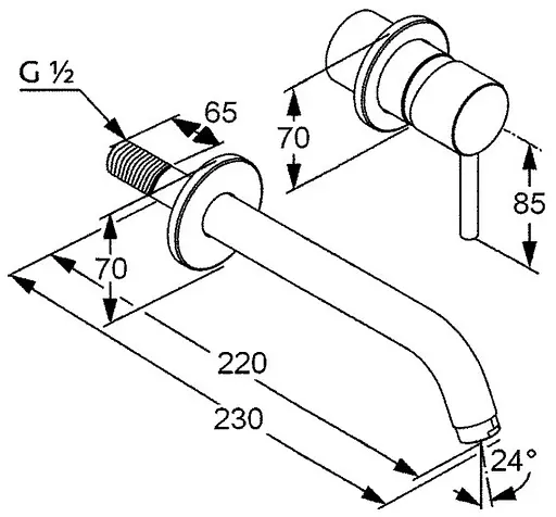 Настенный смеситель для умывальника Kludi Bozz белый 382455376 - фото 3