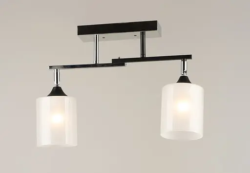 Люстра стельова на 2 плафони VALESO K2321/2 чорний+хром E27