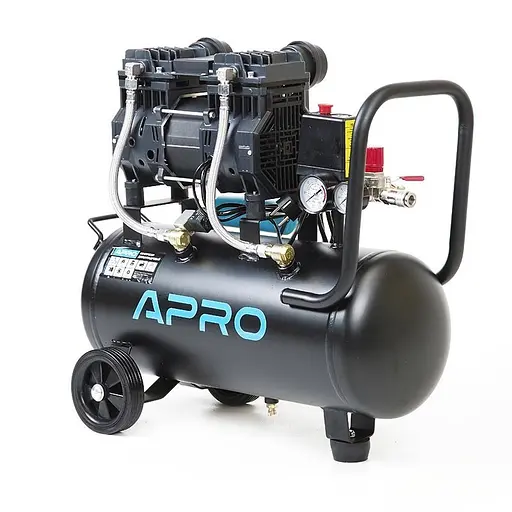 Компресор двоциліндровий безмасляний Apro OFE-24 1,5 кВт 240 л/хв 24 л 30412 - фото 2