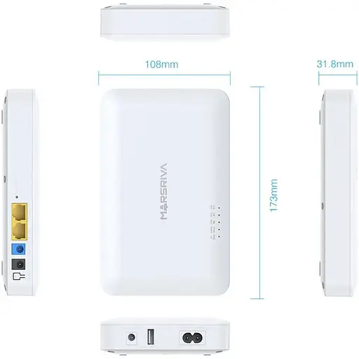 ИБП Marsriva DC UPS для роутеров KP6 Max 240VAC 3xDC+PoE24V1A+USB OUT, 2x5V/9V/12V2.5A 18W 20000mAh - фото 5