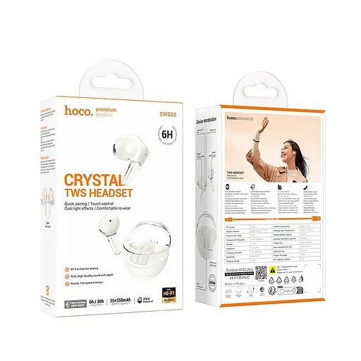 Наушники Hoco Magic true wireless BT headset EW202 BT5.4, 35/350mAh, 6h, ipx4 - фото 3