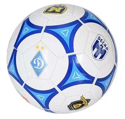 М'яч футбольний EV-3164 білий із синім українські клуби 5 розмір, ПВХ 2 шари, 32 панелі, ігровий м'яч - фото 1