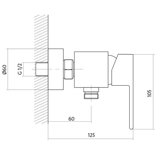 Змішувач для душу Cersanit Elio S951-032 одноважільний Хром 30412 - фото 2