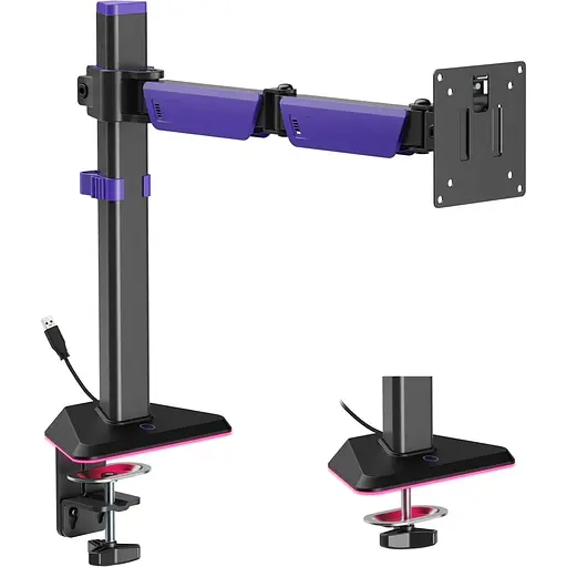 Настільне кріплення для монітора Gamepro MAG101V RGB 17`-40` Black/Violet [148276] - фото 2