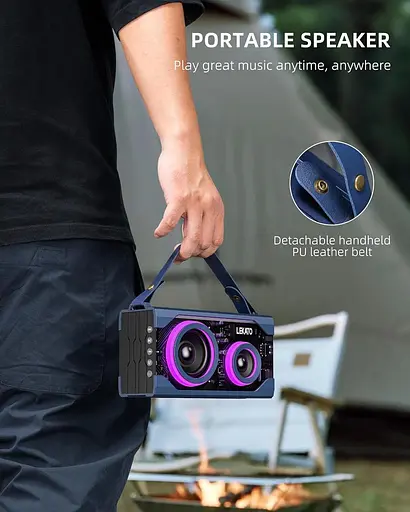 Bluetooth-динамик LEKATO, портативные прозрачные беспроводные динамики с басами, динамик для душа со смешанной подсветкой RGB, стерео - фото 5