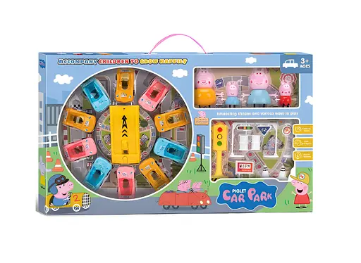 Игровой набор Свинка Пеппа автостоянка с машинками и фигуками (618-2)