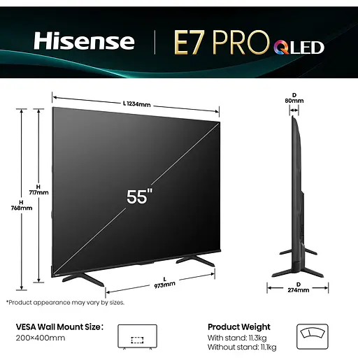 Телевизор Hisense 55E7Q Pro 55" QLED 4K 20015822 EU (150952) - фото 8