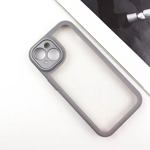 Чохол Epik TPU Transparent + Colour 1.5 мм для Apple iPhone 14, 6.1 Grey - фото 2