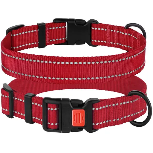 Ошейник для собак Barksi Active светоотражающий пластиковый фастекс 25-33х1.6 см красный - фото 3