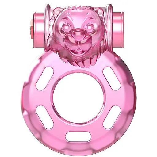 Ерекційне кільце Baile Cock Ring Bear 4.5 см рожевий - фото 1