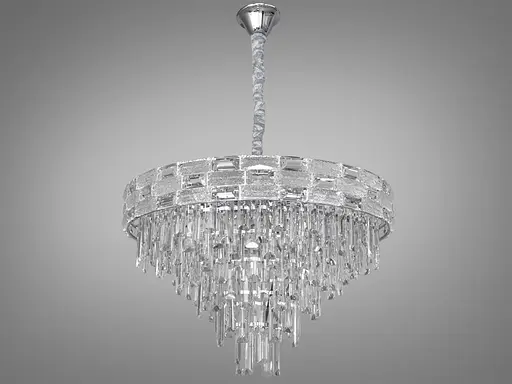 Перлина колекції 2024, новинка, срібна кришталева люстра на 19 ламп - фото 2