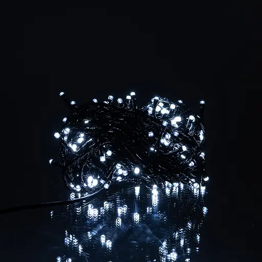 Новорічна гірлянда кімнатна нитка GarlandoPro 16 м 160 LED чорний провід Біле світло W160LED16MBW