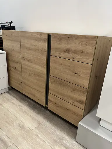 Комод Perfect Home Арко/Arco 2-дверный с 4 ящиками 2D4S/138 Дуб артизан/графит (PFH-091063) - фото 4