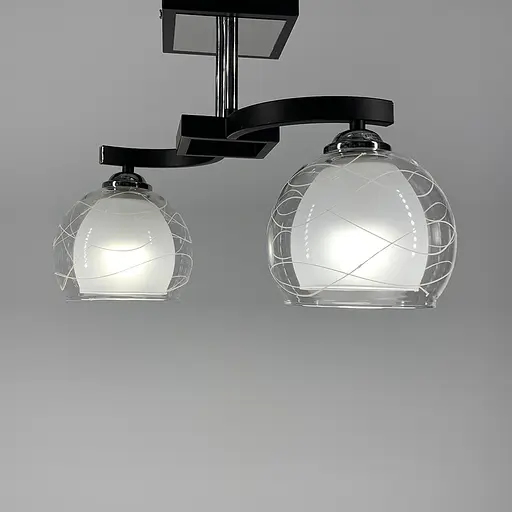 Стельова люстра в чорному корпусі на 2 подвійних плафони Line.F 51098/2 - фото 4