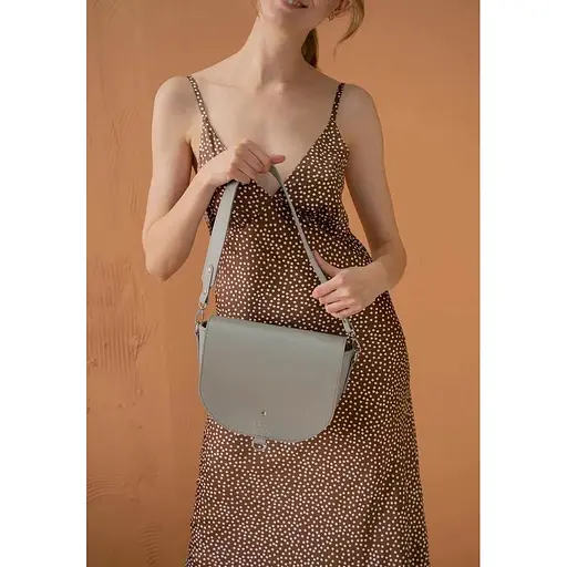 Жіноча шкіряна сумка Ruby L сіра - фото 1