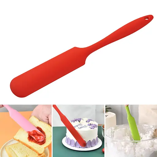 Шпатель кондитерский силиконовый лопатка кондитерская для торта 24 см, Kitchen Master Красный 87104 - фото 1