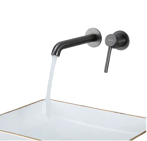 Вбудований змішувач для раковини Gappo G1206-9 сірий Gungrey Графітовий хром - фото 2