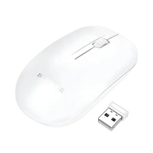 Беспроводная мышь BOROFONE BG14 Planet 2.4G+Bluetooth белая