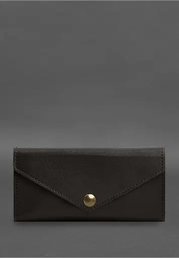 Кожаный клатч (портмоне) на кнопке 5.0 Темно-коричневый краст - фото 2