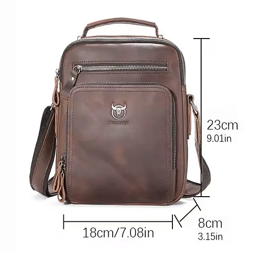 Шкіряна сумка чоловіча через плече BULL 23х18х8 см sum0028271 - фото 3