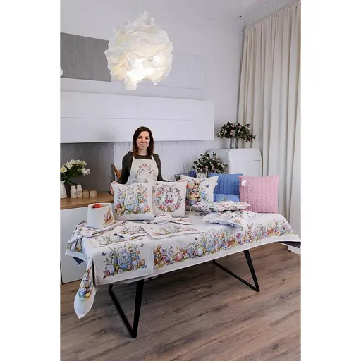 Наволочка Прованс Соцветия Зайчонок с бабочками гобеленовая 45х45 см (44288) - фото 6