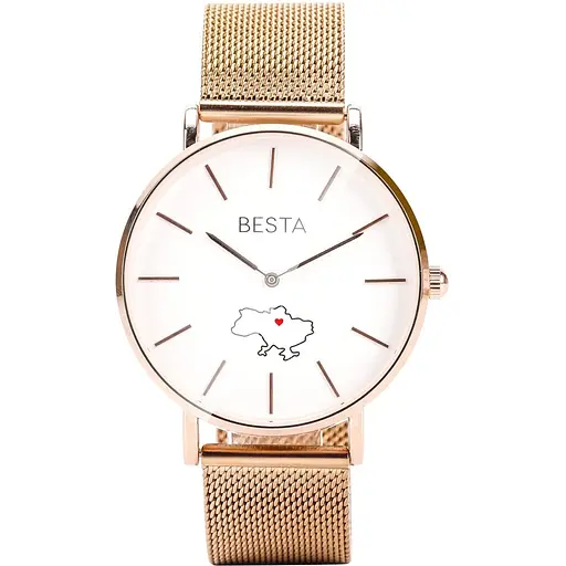 Наручные часы женские Besta Love UA Rosegold Золотой (3143)