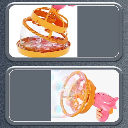 Пістолет для мильних бульбашок H035 Bubble Gun з пропелером 2in1 + bottle 250ml Pink - фото 3