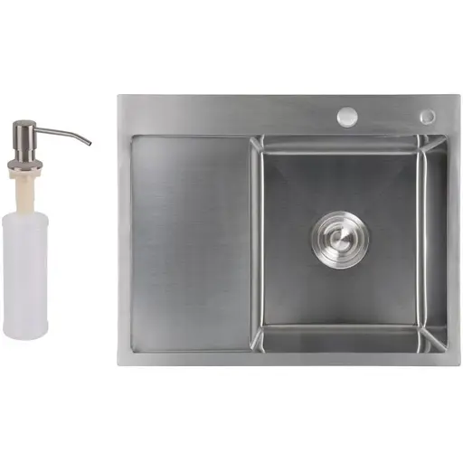 Кухонная мойка Lidz Handmade 3.0/1.0 мм H6350L LDH6350BRUL45588 - фото 1