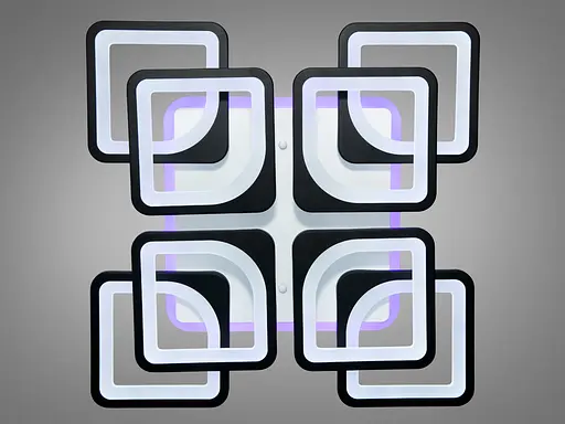 Потолочная кухонная лед люстра с пультом, подсветкой, 130W, черная - фото 2