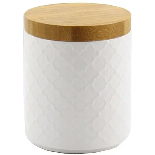 Банка для сипучих порцелянова з бамбуковою кришкою Interos 550 мл PJ02970-S