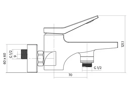 Комплект змішувачів для ванної кімнати Cersanit Cromo B247 S601-127 з душовим набором Neno 30412 - фото 3