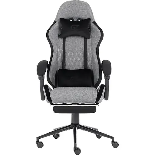 Геймерское кресло GT Racer серое с черным (X-2324 Fabric Gray/Black Suede) - фото 2