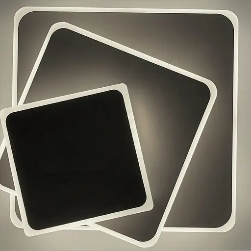 Квадратний чорний LED світильник-трансформер 26х26 см | Арт. 8663/3F BK (квадрат) | Line F - фото 2