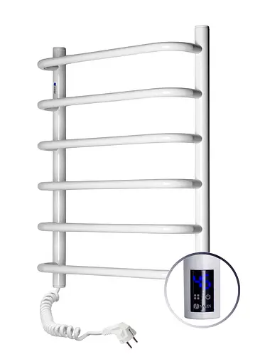 Электрический полотенцесушитель Navin Симфония 480x600 Sensor левый с таймером 12-009133-4860, Белый, Левое, Электронный - фото 4