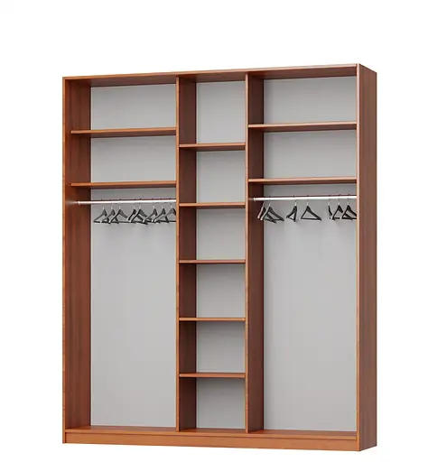 Шкаф-купе трехдверный MebelStar Стандарт AL 3 Зеркала 200x60x240 см Аляска серый (MBS-1615) - фото 2