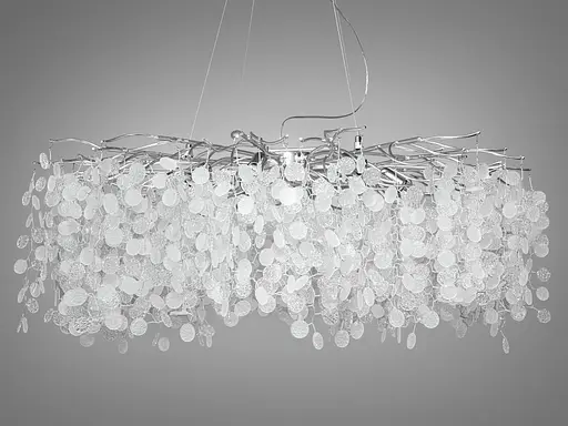 Сучасна дизайнерська кришталева люстра "Гліцинія" на 14 ламп, хром - фото 1