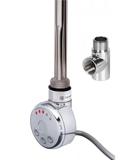 ТЕН для рушникосушки Terma MEG з електронним термостатом 1000W Chrome + трійник 30412 - фото 4