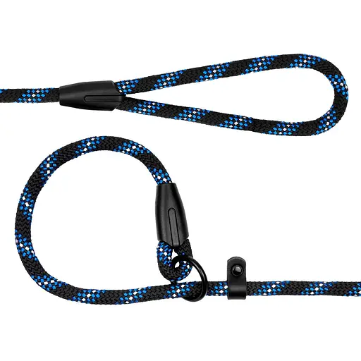 Поводок-удавка для собак Barksi Active (длина 183 см диаметр 7 мм) черно-голубой - фото 5