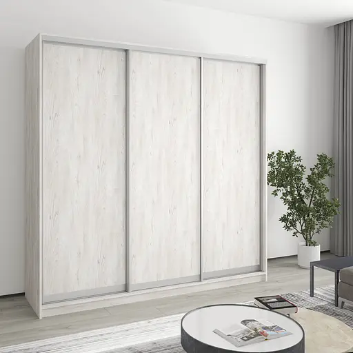 Шкаф-купе трехдверный MebelStar Стандарт AL 3ДСП 210x60x240 см Аляска серый (MBS-1520)