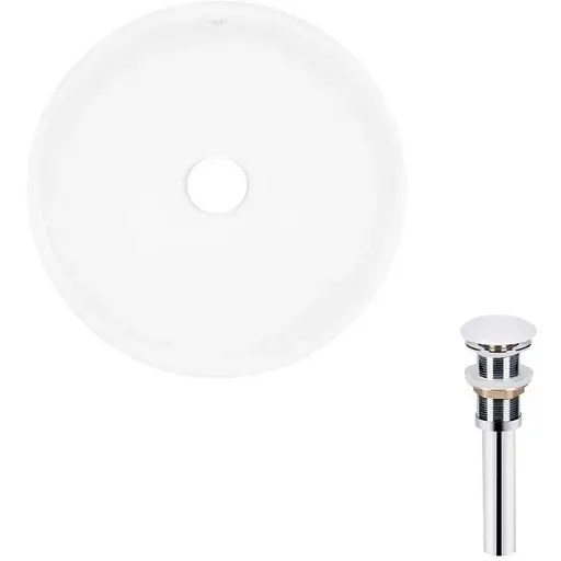 Умивальник Qtap Owl накладний кругла 400x400x155 мм White + донний клапан PU02, Білий - фото 1