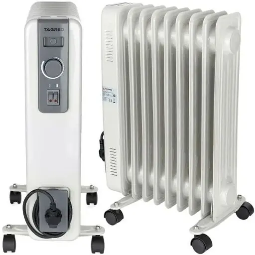 Электрический радиатор Tagred 2.0 кВт площадь обогрева 20 кв.м напольный белый 8 секций (TA920) - фото 1