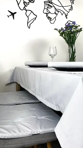 Водоотталкивающая cкатерть однотон 180х110 см Серый - фото 7