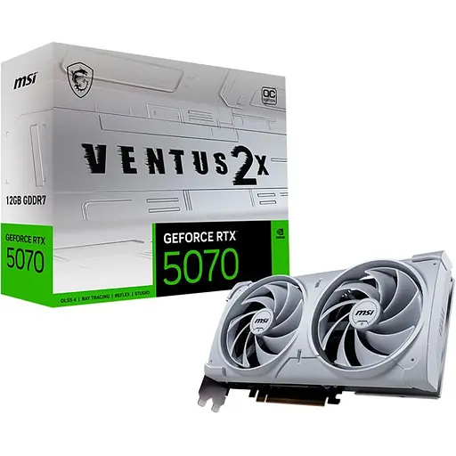 Видеокарта MSI GeForce RTX 5070 12G VENTUS 2X OC White (G5070-12V2CW) UA [135639]
