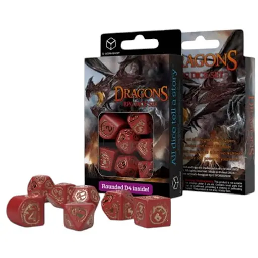 Набір кубиків Dragons Modern Dice Set Ruby , 7 шт. (RDRA08) - фото 1