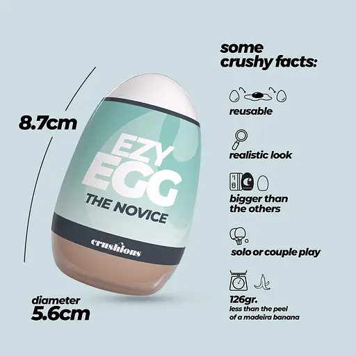 Мастурбатор яйце Crushious Ezy Egg The Novice (тілесний) - фото 5