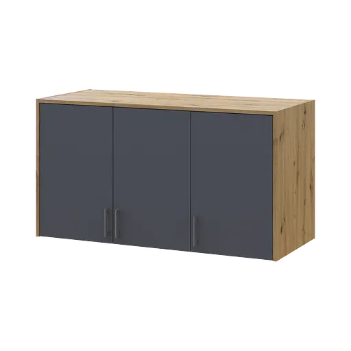 Антресоль висока Doros Ронді Дуб Артізан/Графіт 3 ДСП 121х52х65 (41516182)