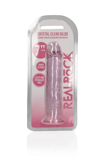 Фаллоимитатор RealRock Crystal Clear Realistic Dildo 7'' 20 см różowy - фото 2