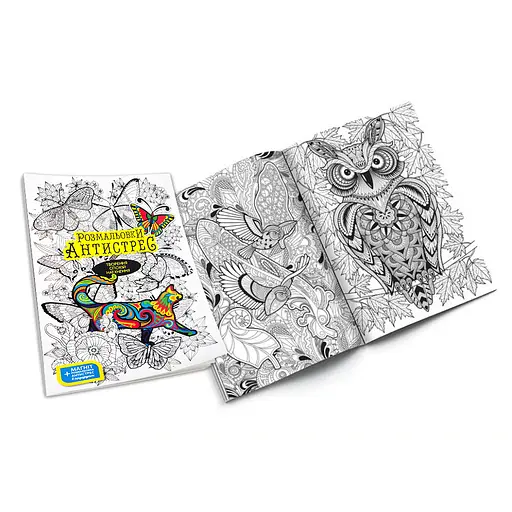 Креативное творчество "Раскраски Антистресс" Danko Toys RA-01-01U с фломастерами - фото 1
