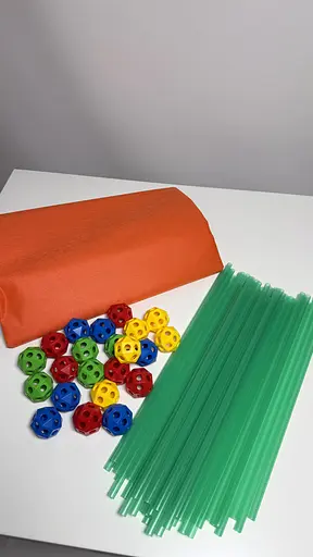 Палатка-конструктор 68 деталей, люминесцентные палочки, светиться в темноте, ковдра, в коробке - фото 2